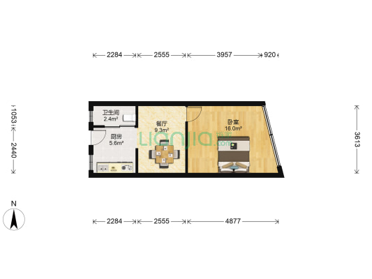 海陆星光园 1室1厅1卫 49平方