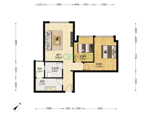 旭和倾城一期 2室1厅1卫 69平方