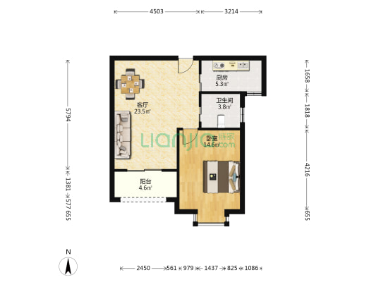 马鞍苑一区 1室1厅1卫 67平方