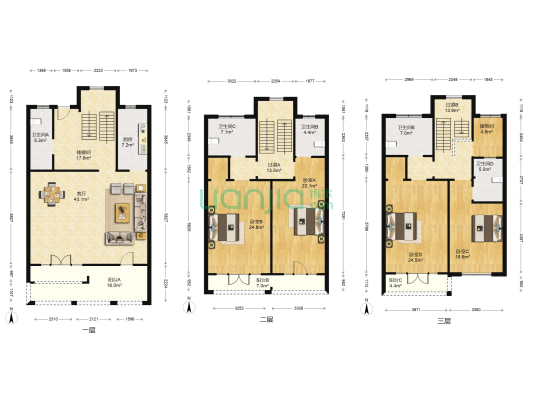 东方瑞景杨园四村 4室1厅5卫 260平方