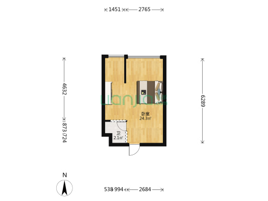龙光玖誉城睿城 1室0厅1卫 38平方
