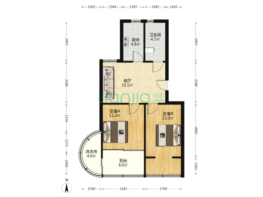 迎春社区 2室1厅1卫 79平方