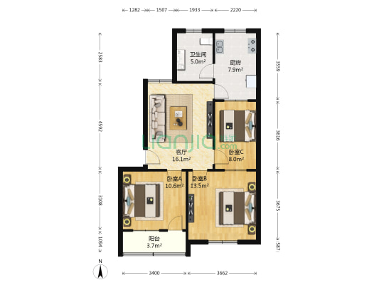 留仙湖路文化宫东巷 3室1厅1卫 83平方