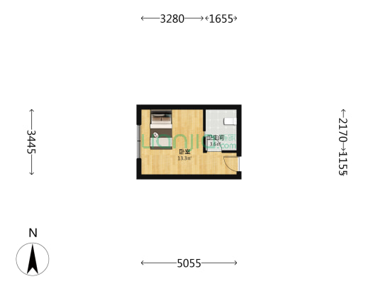 锦尚花 1室0厅1卫 23平方
