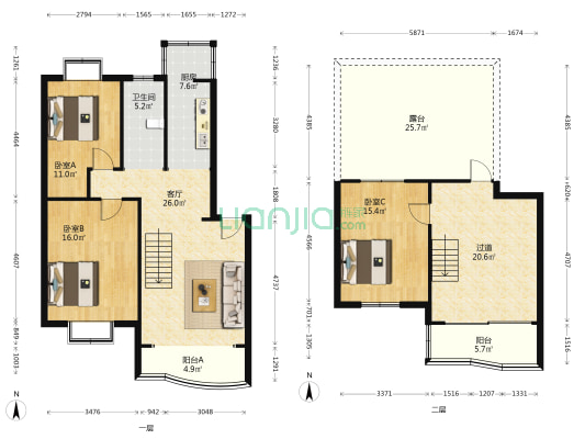 顺华园 3室1厅1卫 140平方