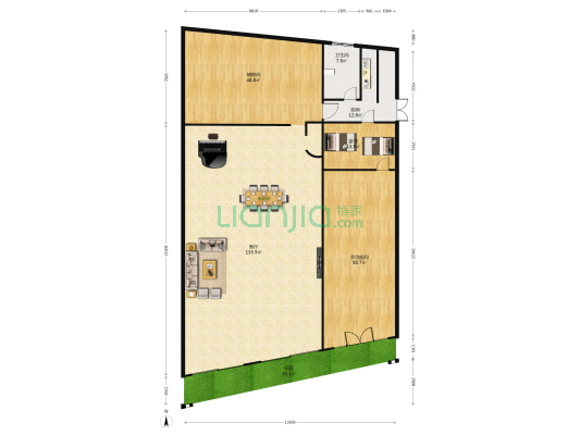 金斗大街101号 2室1厅1卫 1228平方