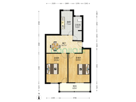 太仓南园新村 2室1厅1卫 77平方