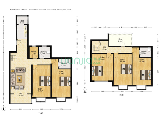 檀州家园西区 5室1厅3卫 207平方