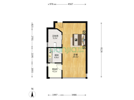 绿城高尔夫小镇 1室0厅1卫 58平方