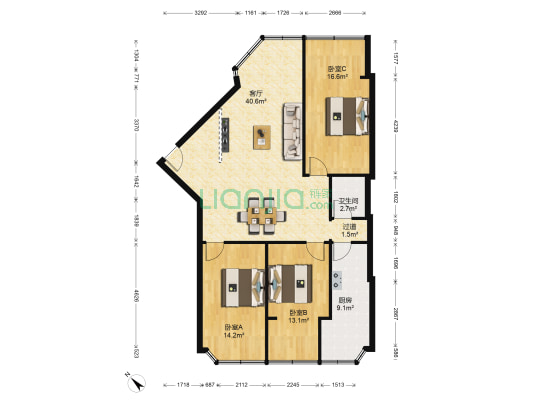 武成大街196号 3室1厅1卫 90平方