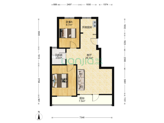 哈佛映像 2室1厅1卫 71平方