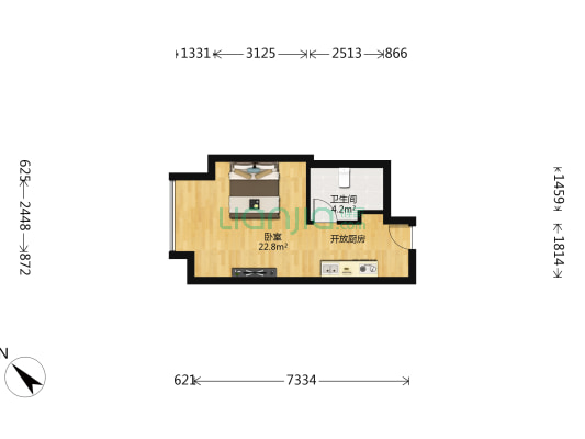 新希望D10天府 1室0厅1卫 48平方