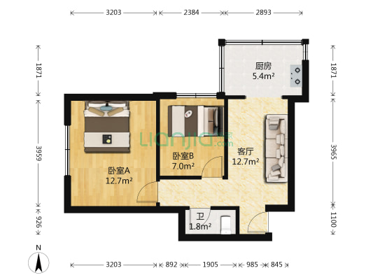 宣智街 2室1厅1卫 50平方