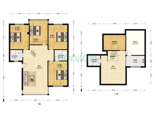瑶琳嘉苑 4室2厅3卫 120平方