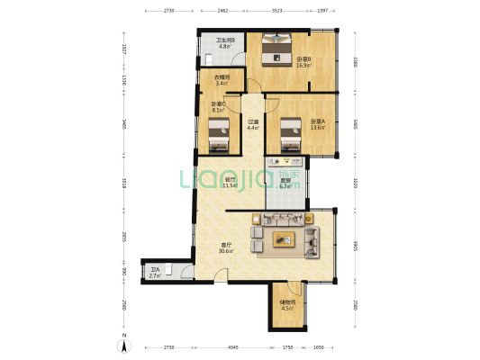友谊路67号 3室2厅2卫 134平方
