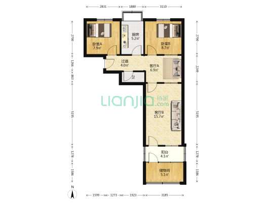 宝善一里7号 2室2厅1卫 62平方