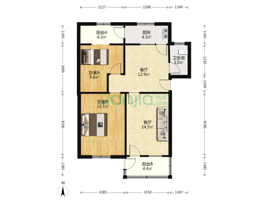金寨路281号 2室2厅1卫 79平方