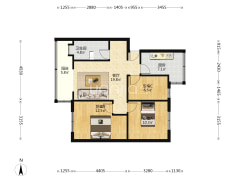 范阳主路旁单位家属院东西通透小三居出售-涿州新安小区户型图