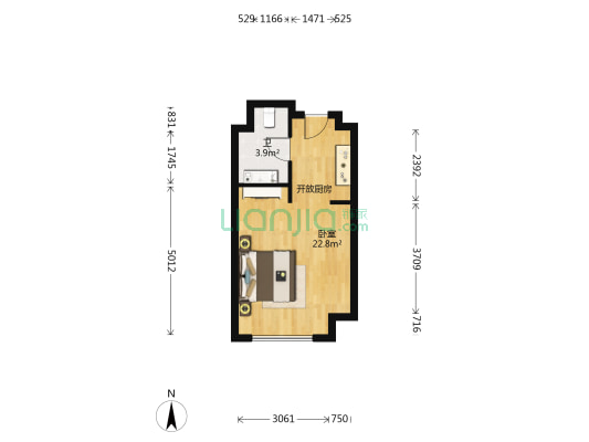 恒大名都 1室0厅1卫 37平方