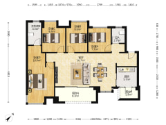 两江新区改善住房  2019年的房子精装修四房双轻轨站旁-重庆万科金开悦府绣悦户型图