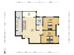 钻石广场旁 金竹花园97平大两居 带地下室急售-涿州金竹花园户型图