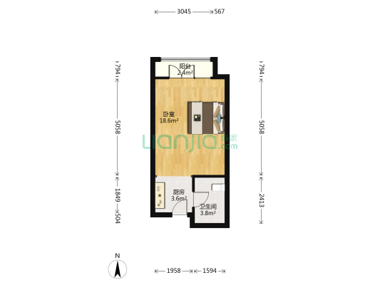 海信绍兴路66号 1室0厅1卫 43平方