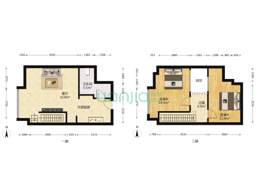 E客公寓·万象汇 2室1厅1卫 63平方