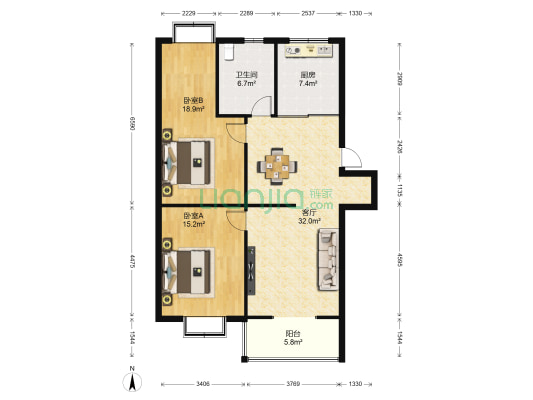 文汇新村 2室1厅1卫 104平方