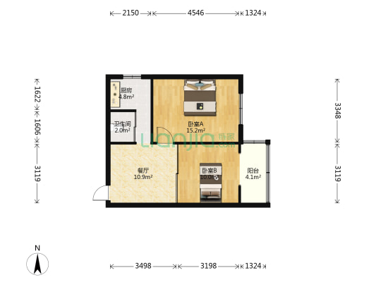 旧城街小区 2室1厅1卫 59平方
