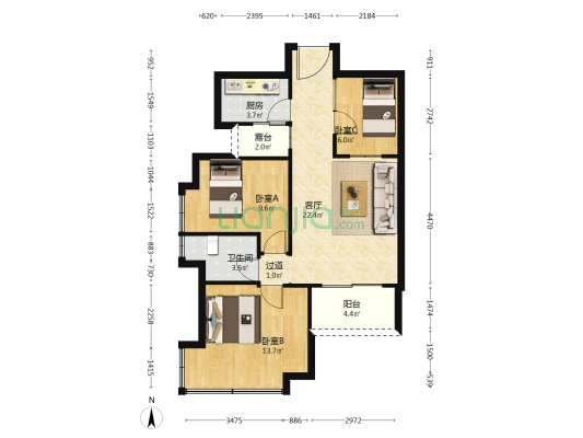 清远新世纪城北花园 3室1厅1卫 81平方