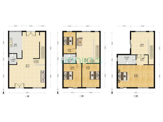 德馨苑 4室2厅3卫 279平方