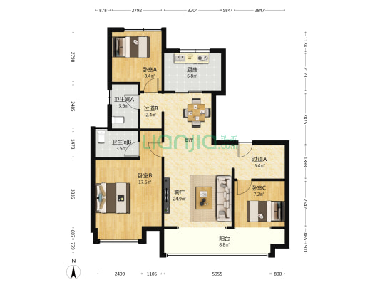 淄博碧桂园·云璟湾 3室1厅2卫 126平方