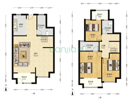 新华御府 3室1厅3卫 191平方