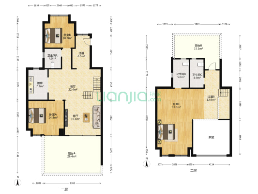 广电兰亭盛荟6期 3室2厅3卫 170平方
