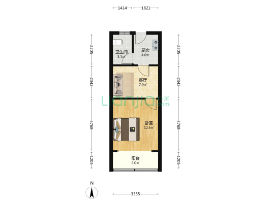 解龙小区 1室1厅1卫 39平方