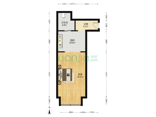 远洋杭州大运河商务区 1室0厅1卫 66平方