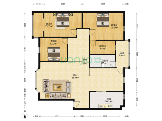 工商银行住宅区 3室1厅1卫 167平方