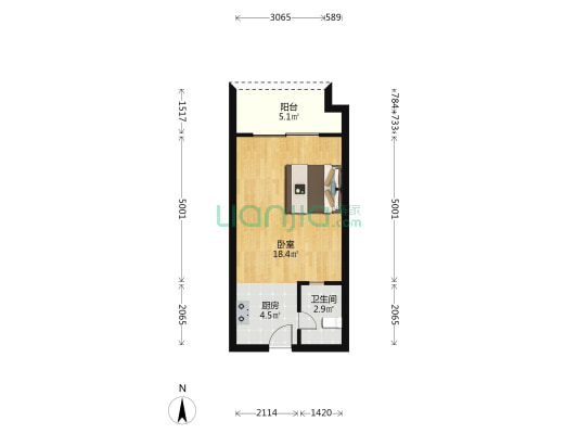 海湾花园西苑 1室0厅1卫 43平方
