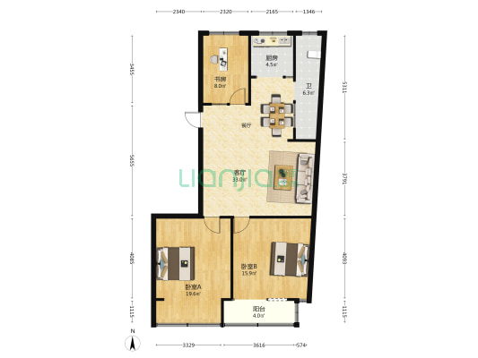 古楼街51号 3室1厅1卫 110平方