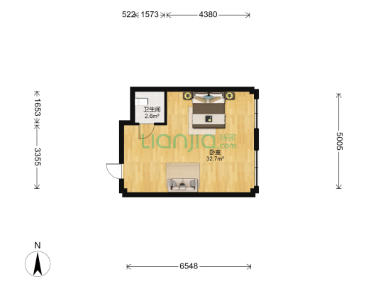 凯悦世纪广场 1室0厅1卫 54平方