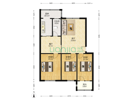 开发区槐林新村三阳开泰带地下室房本满五税费低-户型图
