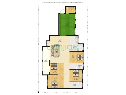 融汇江山颐景阁 5室1厅2卫 204平方