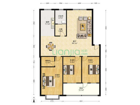 许昌市消防支队家属院 3室1厅1卫 167平方