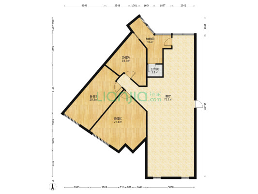 福满楼 3室1厅1卫 161平方