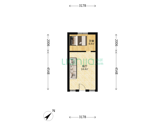 福州路 1室1厅0卫 38平方