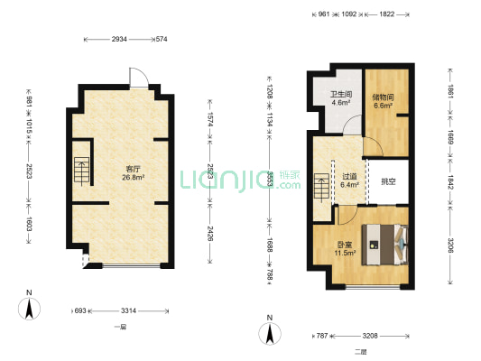 柏悦公馆 1室1厅1卫 46平方