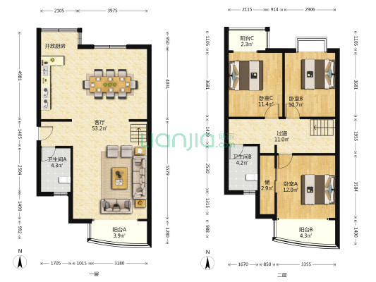 东新大厦 3室1厅2卫 164平方