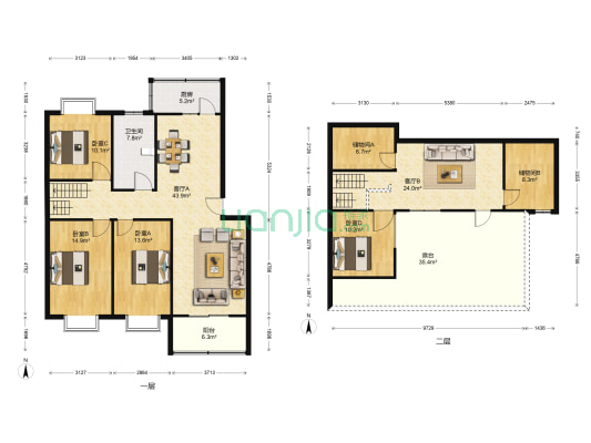 西苑 4室2厅1卫 125平方
