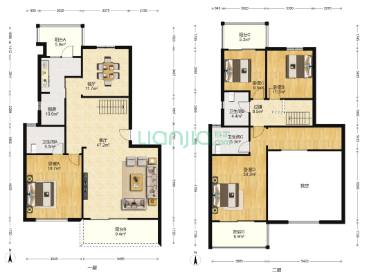 金地湖城大境天域 4室2厅3卫 240平方