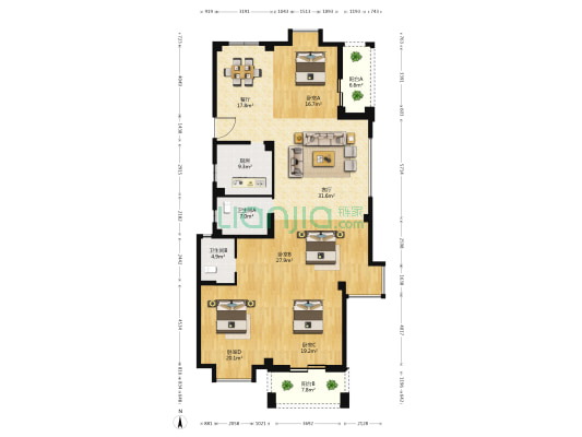 华鑫·尚品 4室2厅2卫 210平方